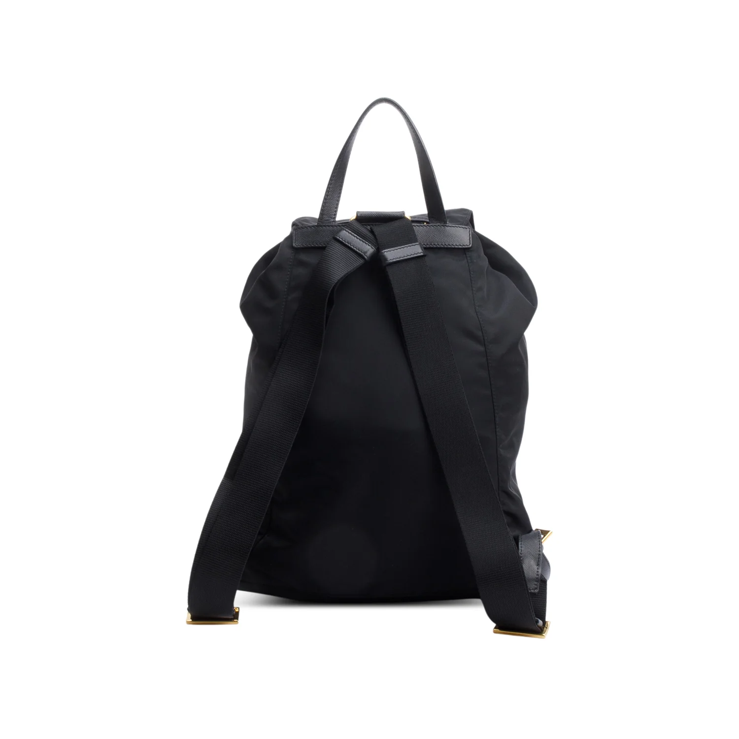 Prada Black Tessuto Nylon Grey Saffiano Leather Trim Robot Backpack - Image 4