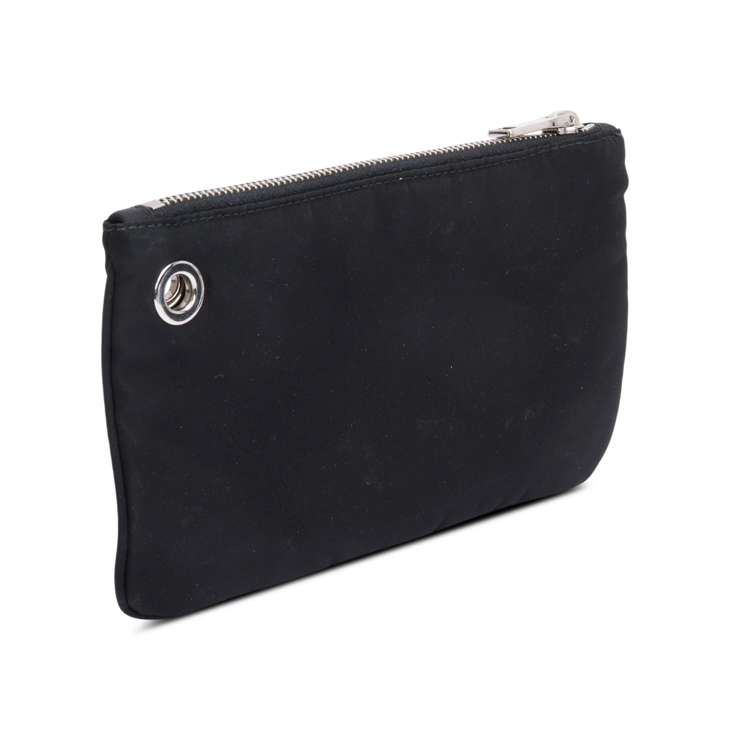 Prada Black Tessuto Nylon O-Ring Zip Pouch - Image 4