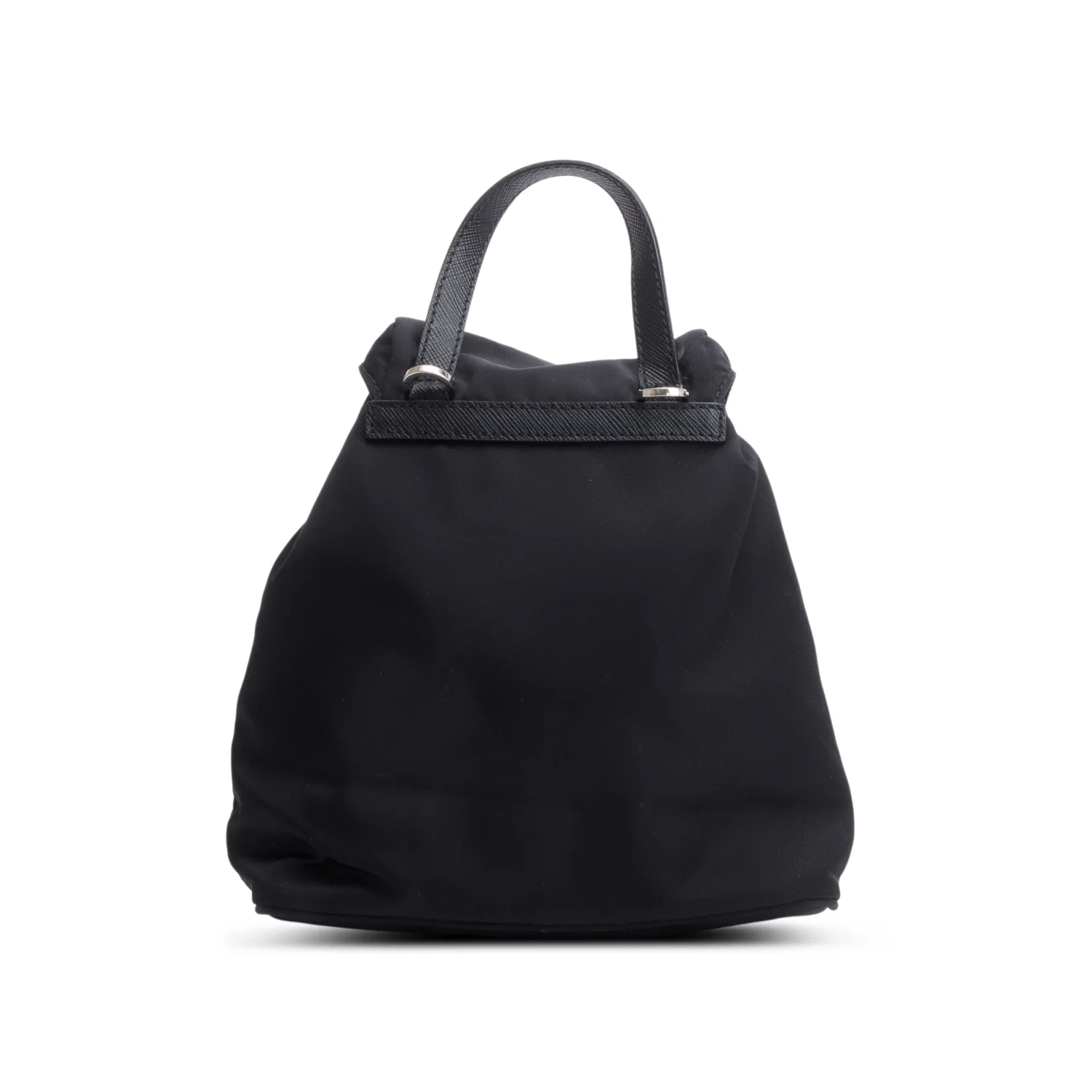 Prada Black Tessuto Nylon & Saffiano Leather Mini Double Pocket Chain Shoulder Bag - Image 5