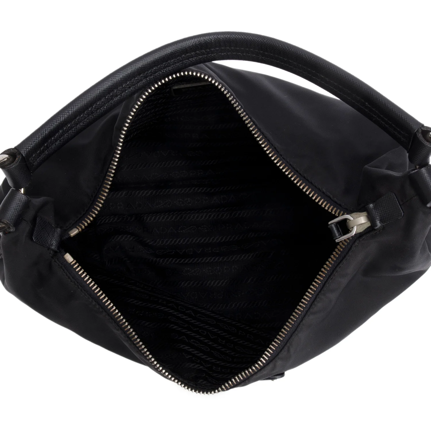 Prada Black Tessuto Nylon Saffiano Leather Shoulder Bag w/ Authenticity Card - Image 6