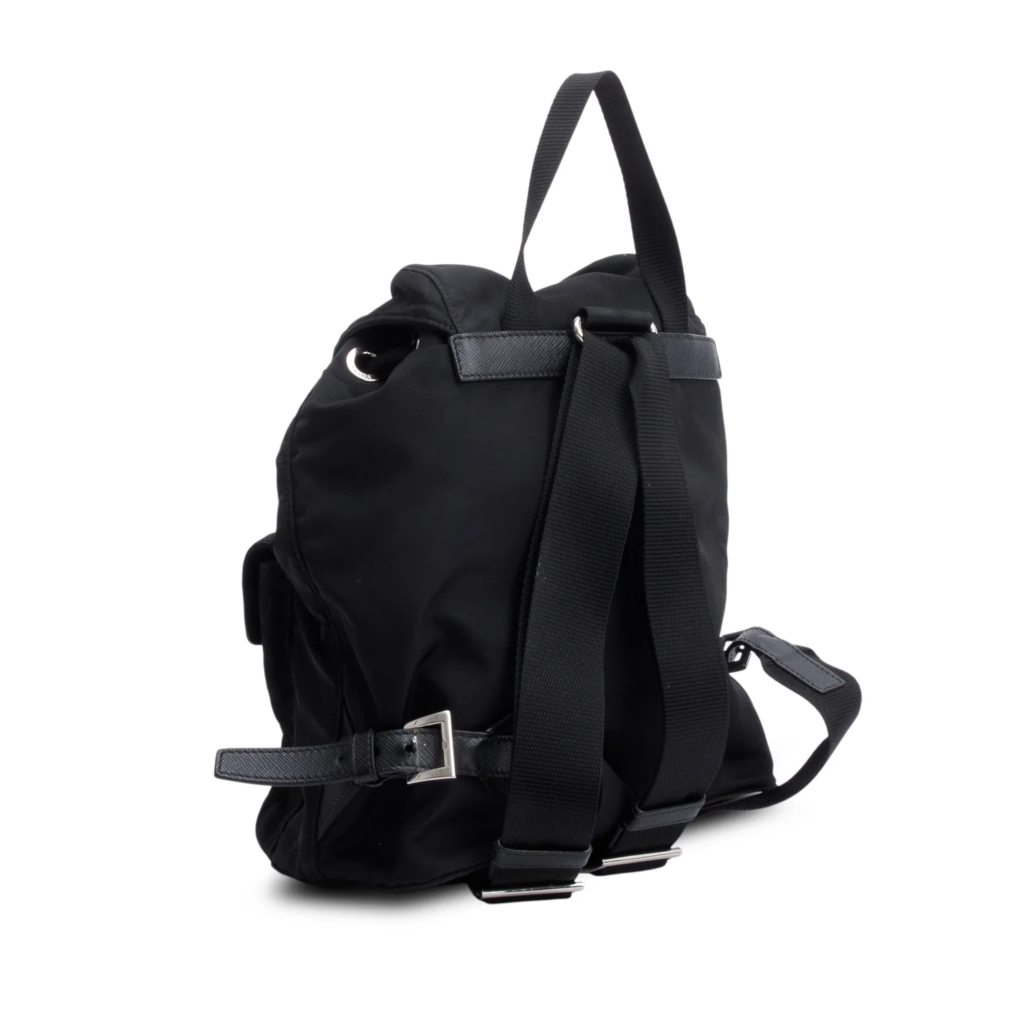 Prada Black Tessuto Nylon & Saffiano Leather Vela Small Backpack - Image 5