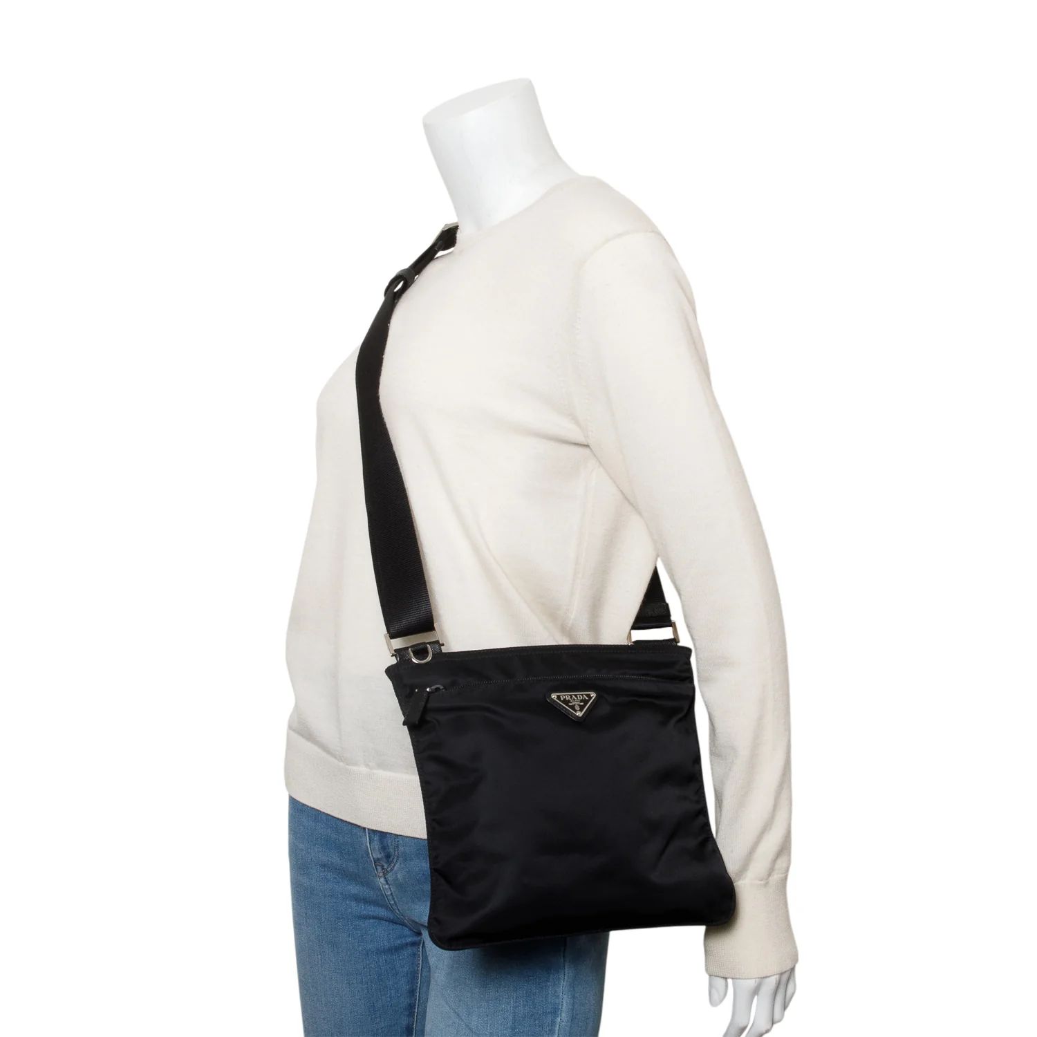 Prada Black Tessuto Nylon Vela Flat Messenger Bag - Image 2
