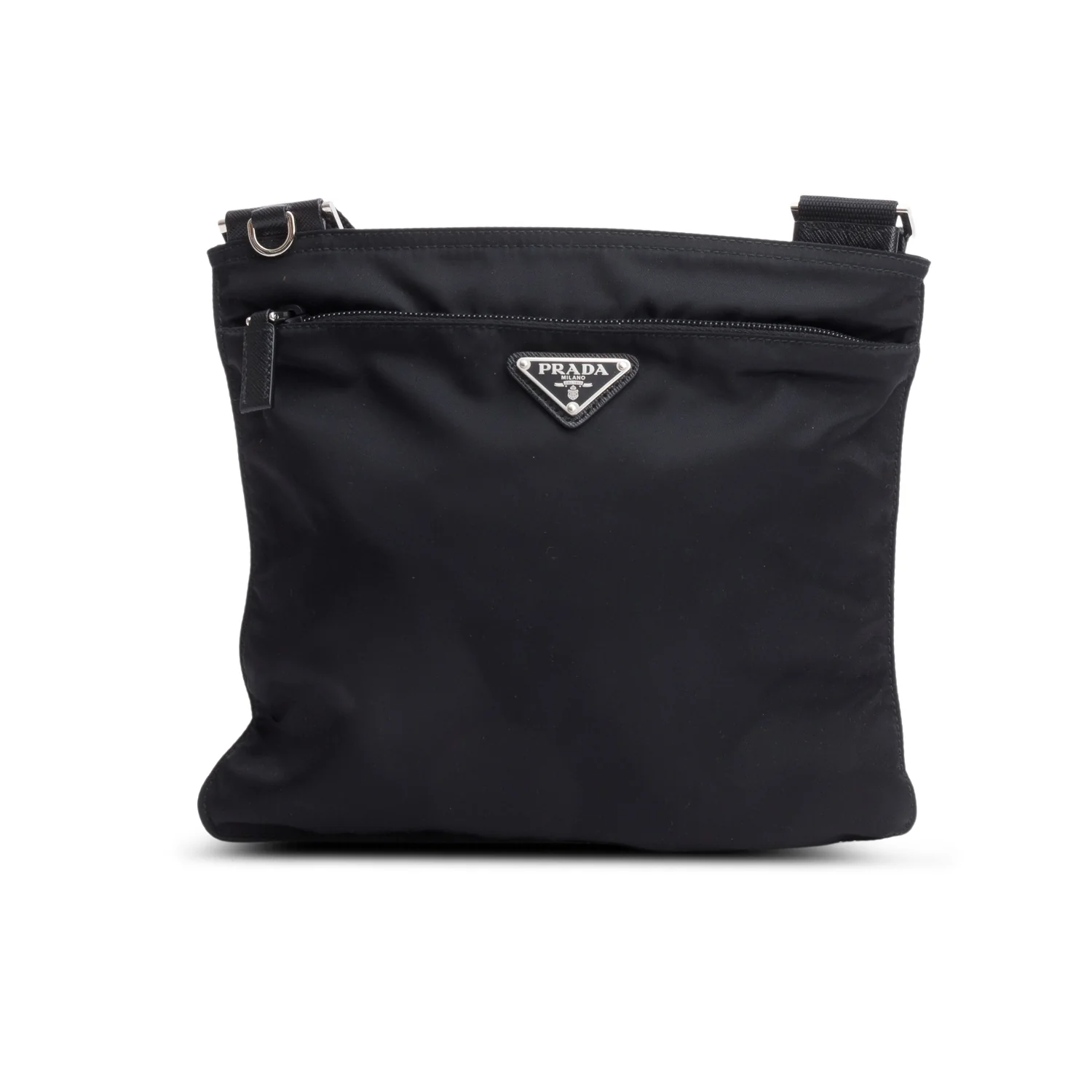 Prada Black Tessuto Nylon Vela Flat Messenger Bag - Image 3