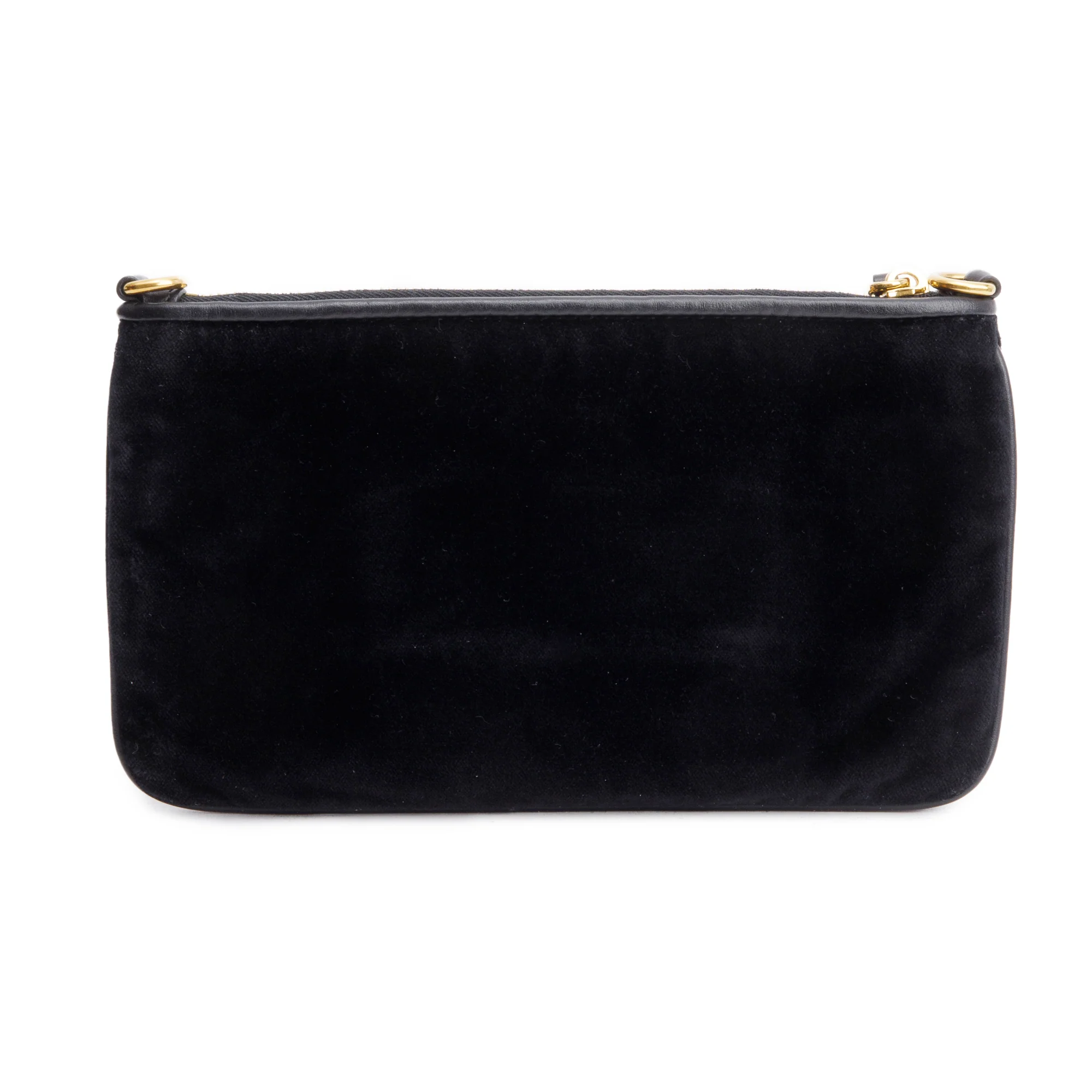 Prada Black Velluto Chain Clutch w/ Strap & Authenticity Card - Image 5