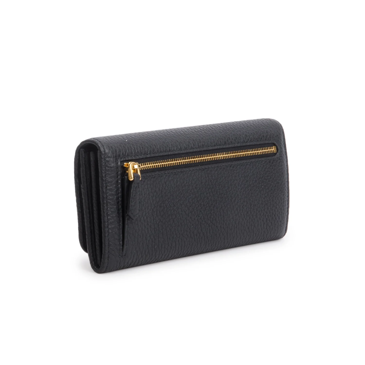 Prada Black Vitello Daino Continental Wallet w/ Box & Card Holder - Image 5