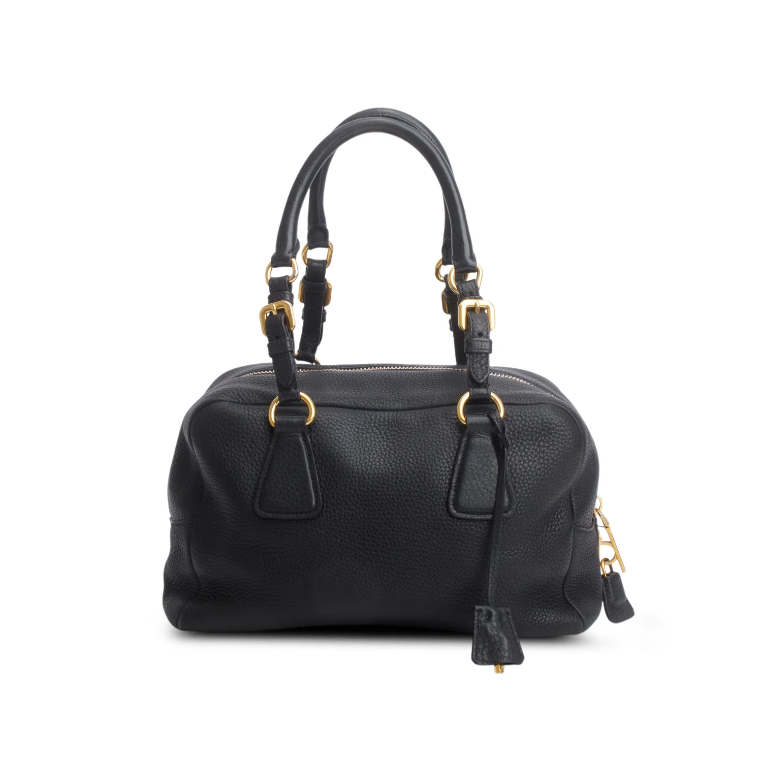 Prada Black Vitello Daino Convertible Bauletto w/ Authenticity Card & Strap - Image 5