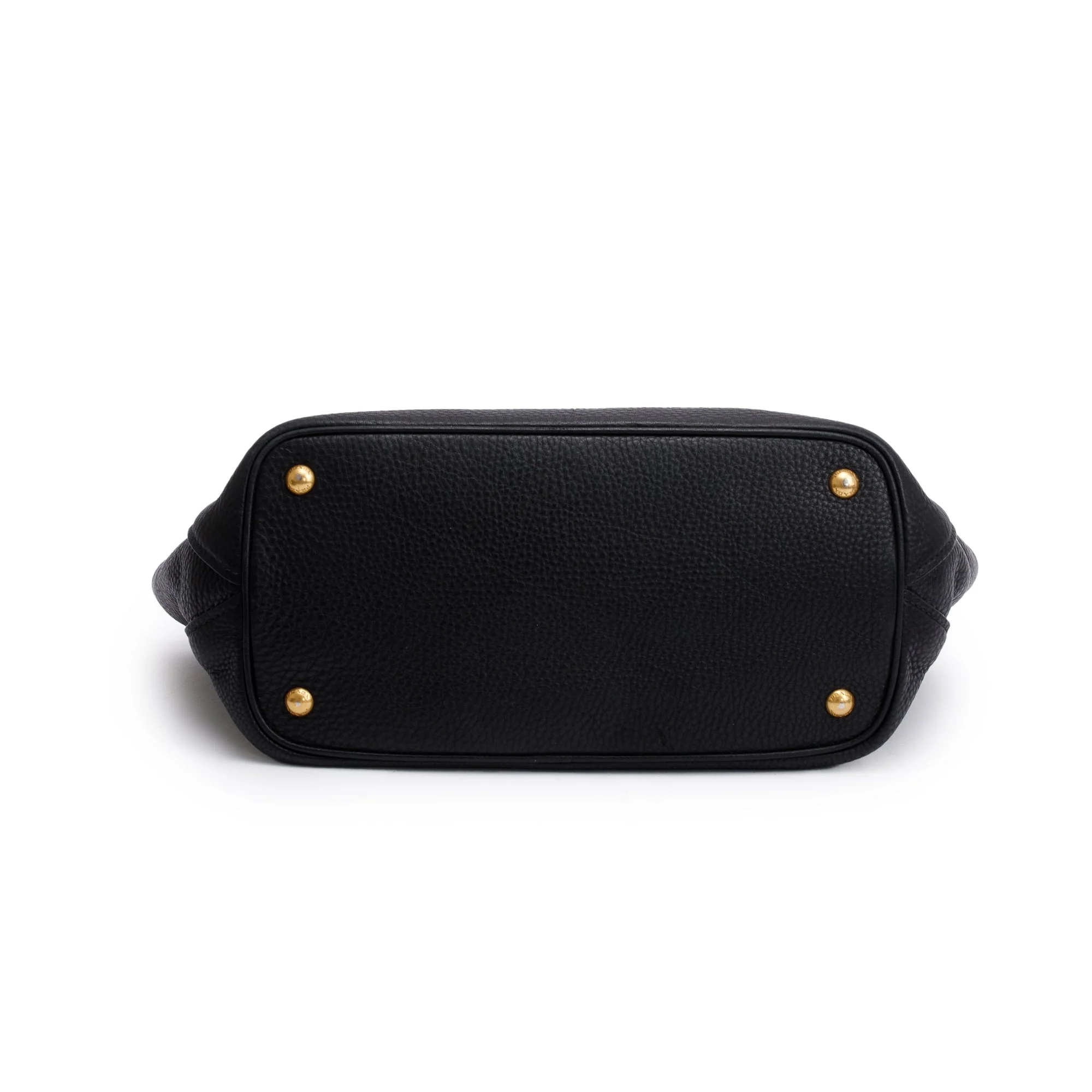 Prada Black Vitello Daino Handle Tote Bag w/ Strap - Image 6