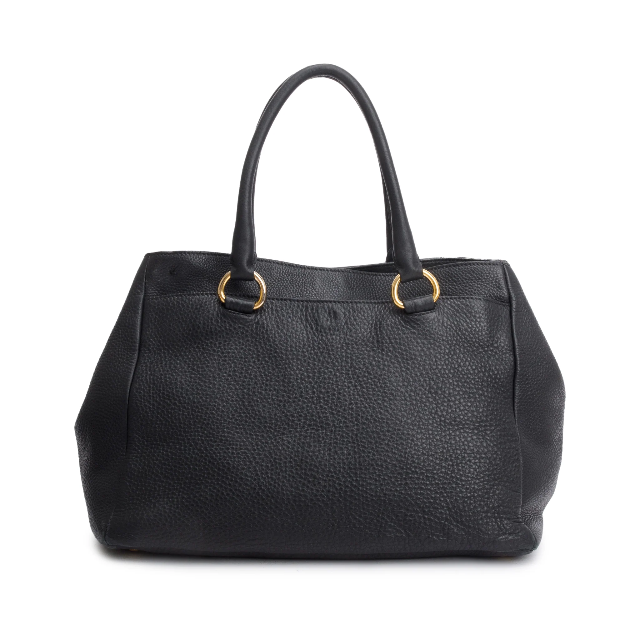 Prada Black Vitello Daino Leather Shoulder Bag w/ Strap - Image 5