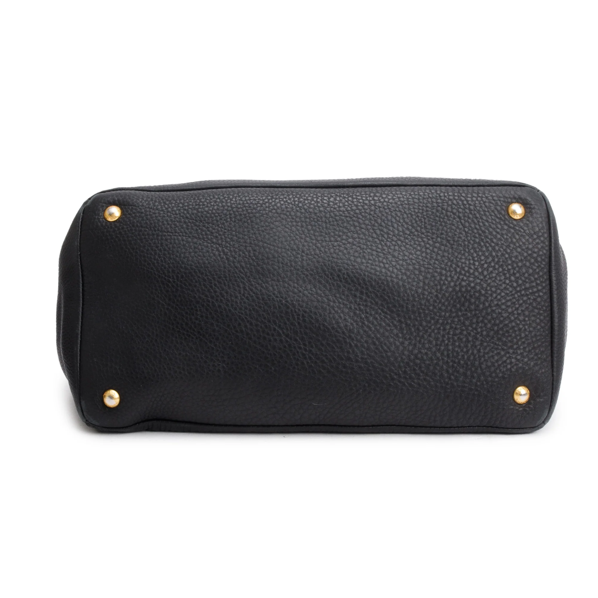 Prada Black Vitello Daino Leather Shoulder Bag w/ Strap - Image 7