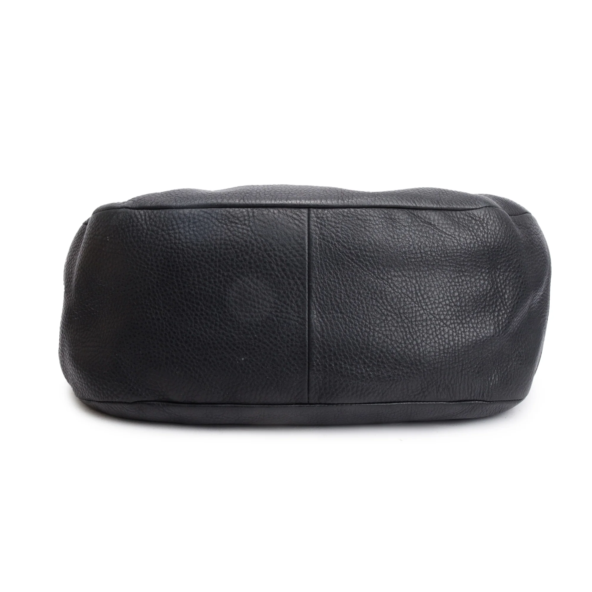 Prada Black Vitello Daino Leather Zip Top Hobo - Image 5