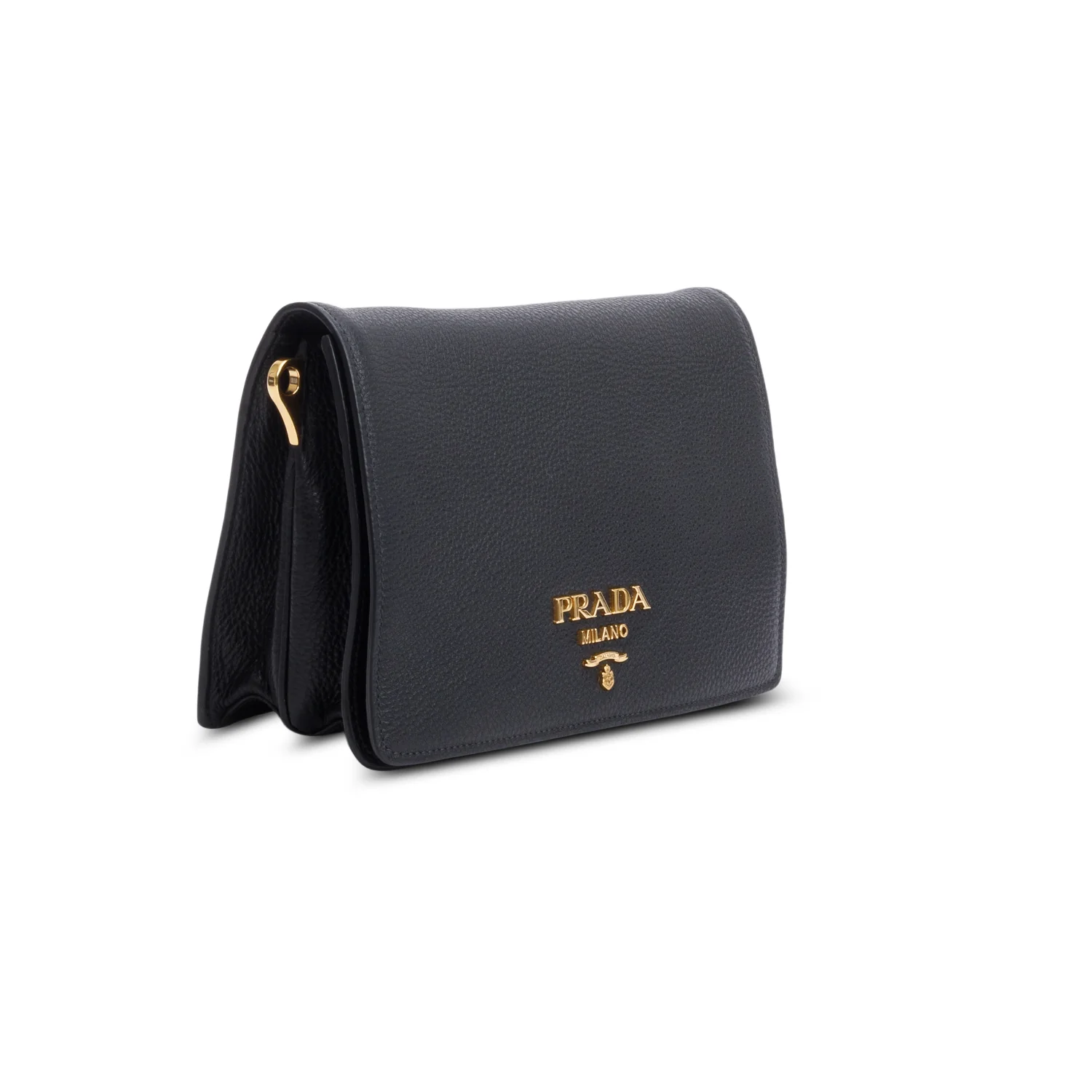 Prada Black Vitello Daino Phenix Flap Crossbody Bag w/ Box, Straps & Authenticity Card - Image 5