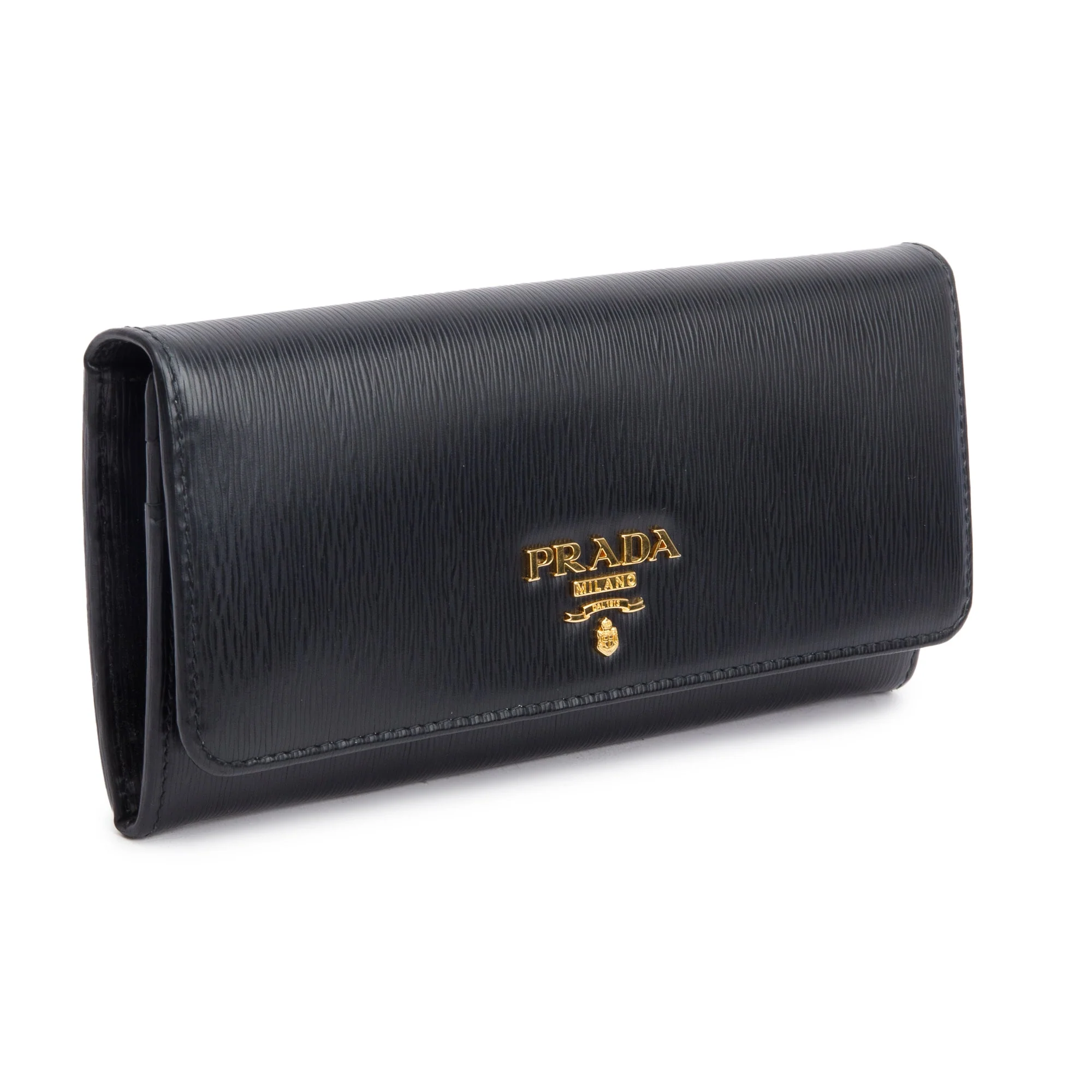 Prada Black Vitello Move Leather Continental Wallet w/ Box - Image 3