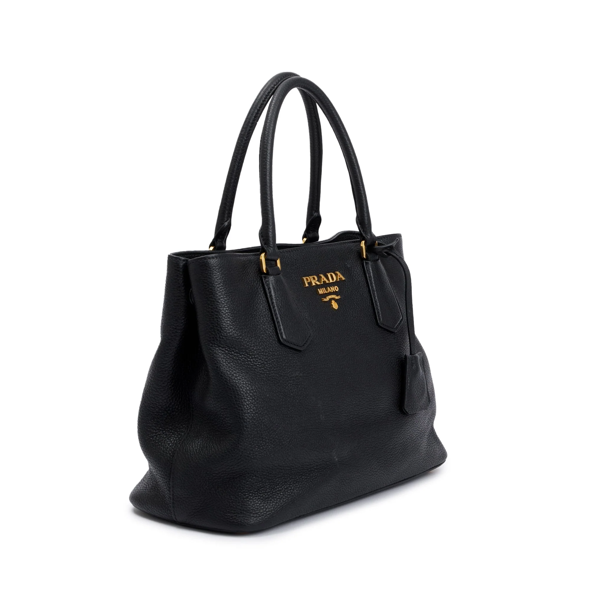 Prada Black Vitello Phenix Convertible Tote w/ Strap, Box & Authenticity Card - Image 5