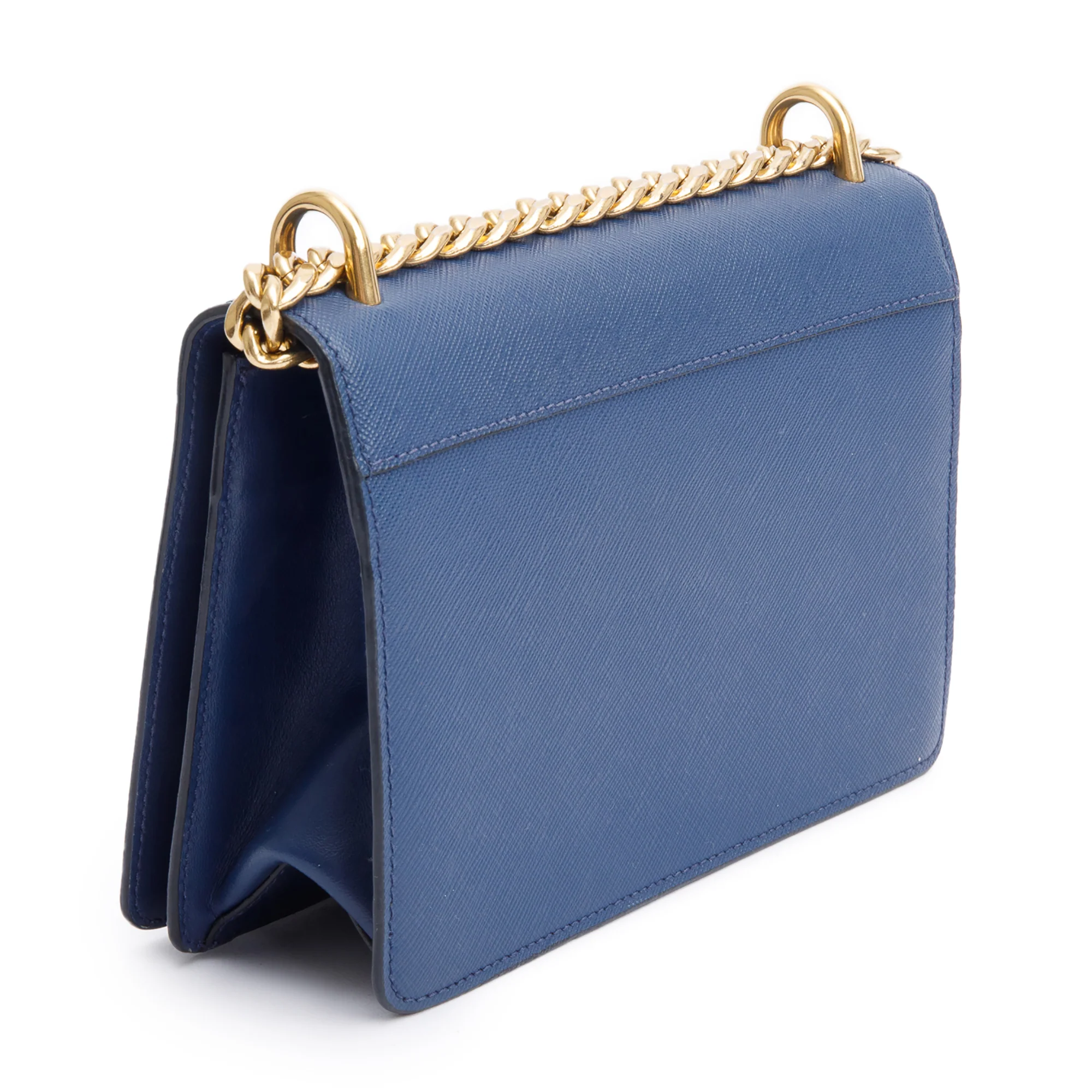 Prada Blue Saffiano Lux Chain Shoulder Bag - Image 6