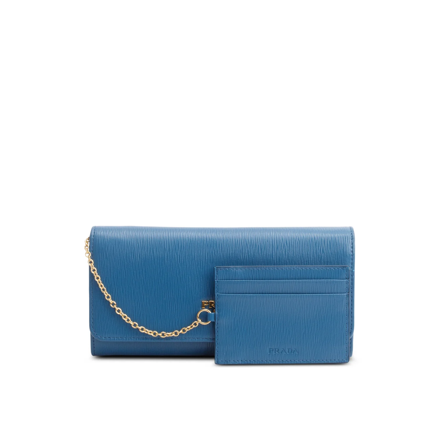 Prada Blue Vitello Move Leather Continental Wallet w/ Box & Authenticity Card - Image 3