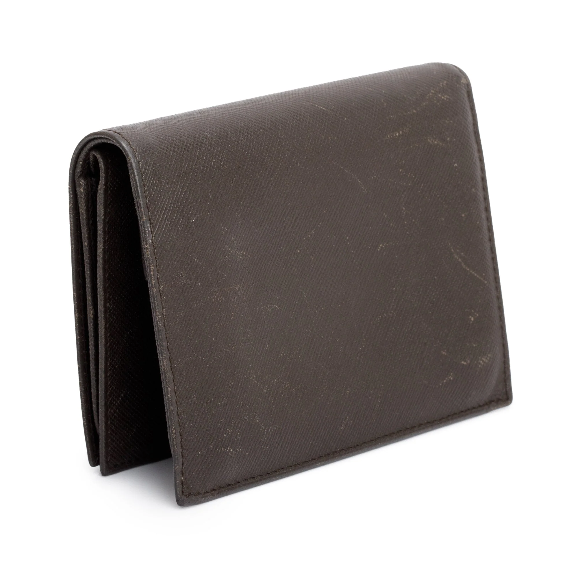 Prada Brown Saffiano Leather Bi-Fold Wallet w/ Box - Image 5