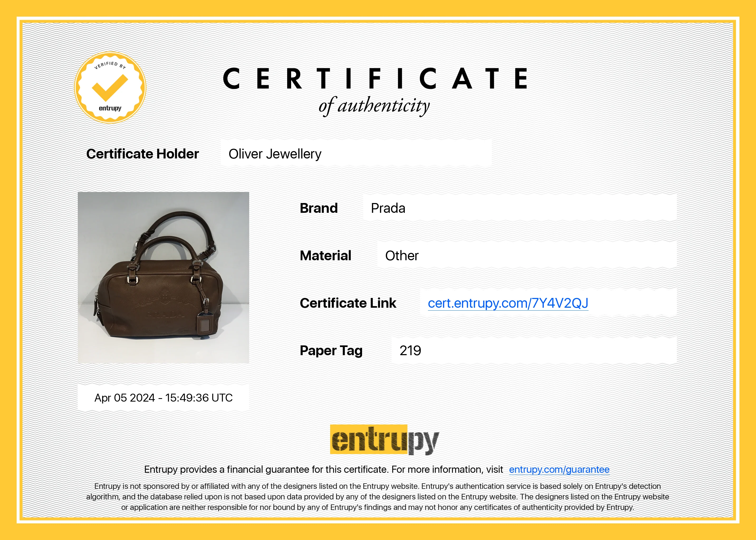 Prada Brown Vitello Daino Leather Medium Bauletto Logo Bag - Image 11