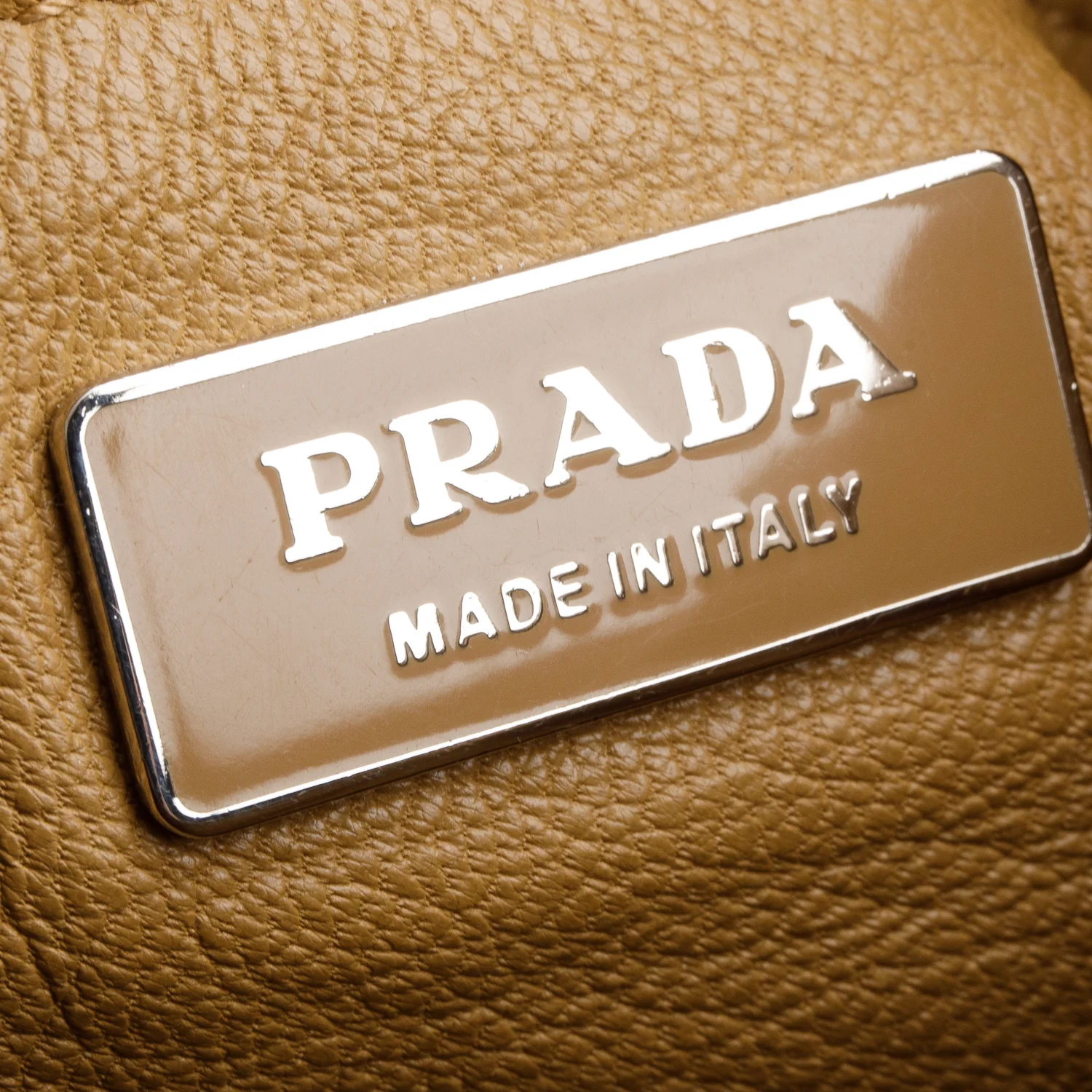 Prada Brown Vitello Daino Whipstitch Chain Hobo - Image 8