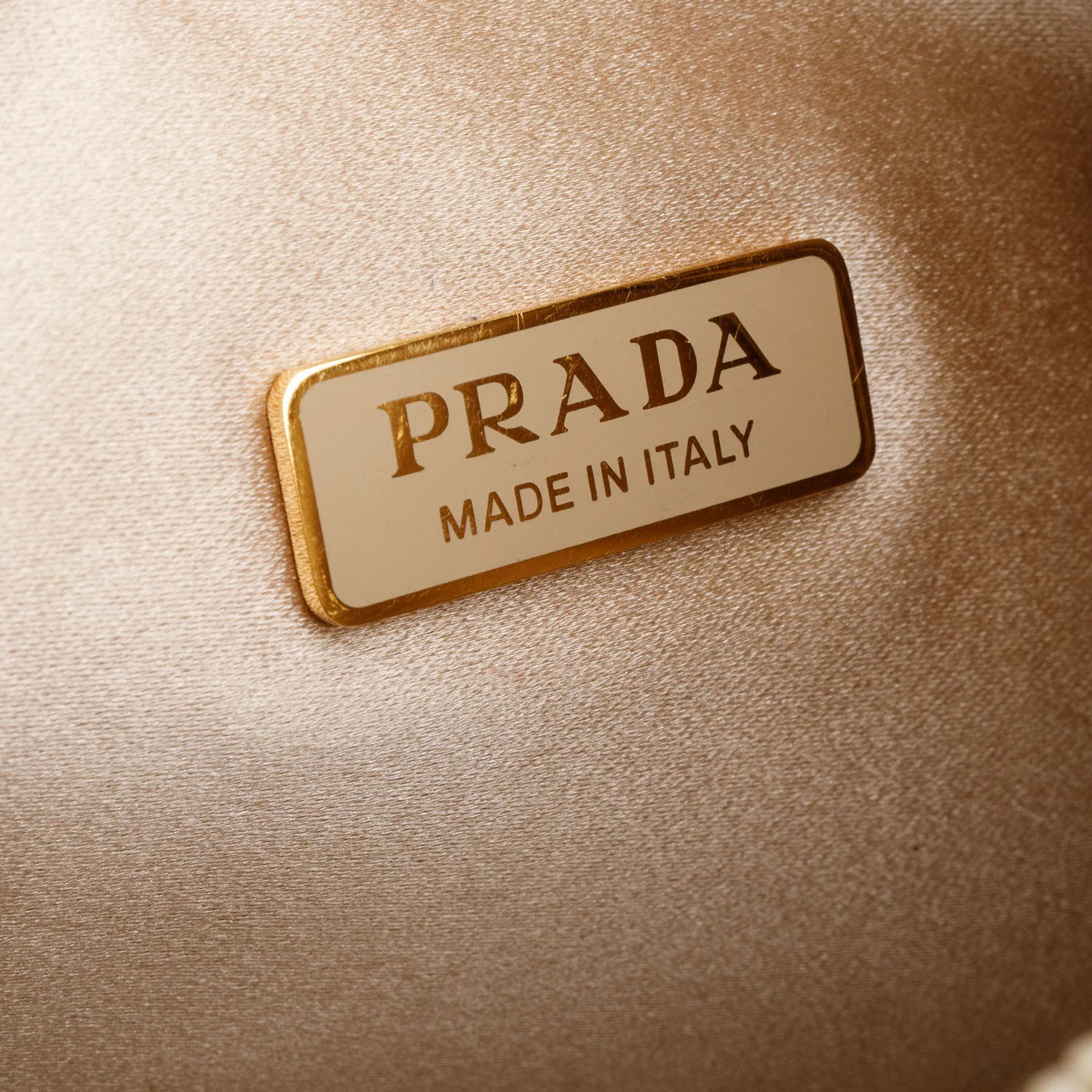 Prada Gold Satin Crystal Mini Re-Edition 2000 Bag - Image 8