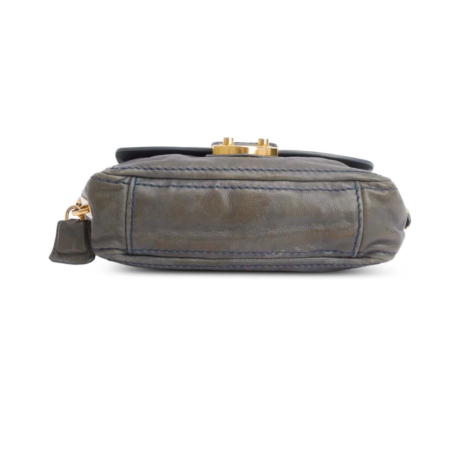 Prada Green Glace Calf Pushlock Chain Shoulder Bag - Image 7