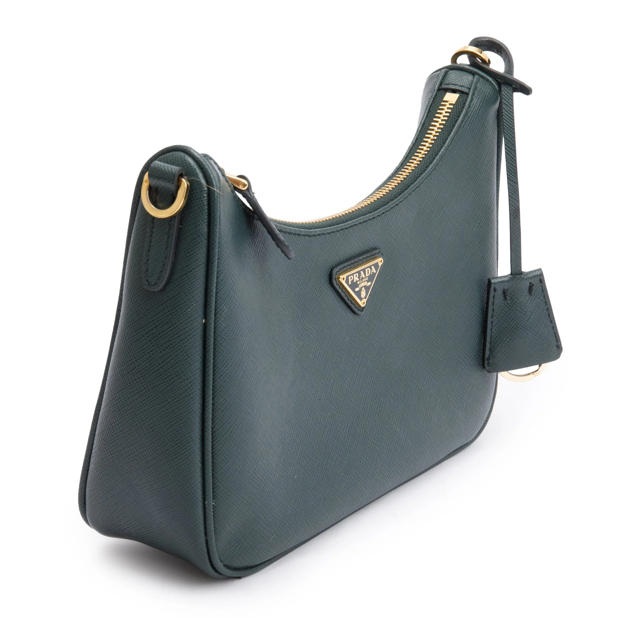 Prada Green Saffiano Leather Re-Edition 2005 Shoulder Bag - Image 4