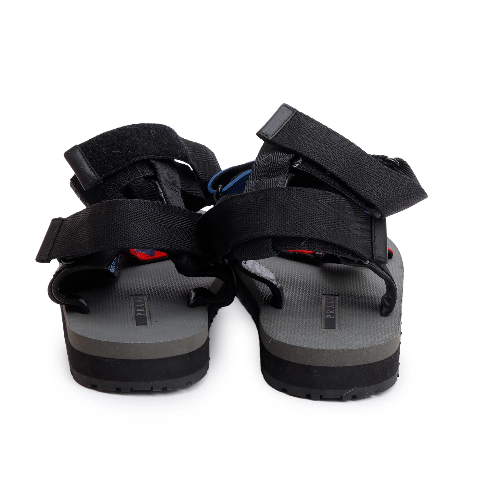 Prada Grey Rubber Printed Teva Sling Back Gladiator Sandals, Size 9 - Image 4