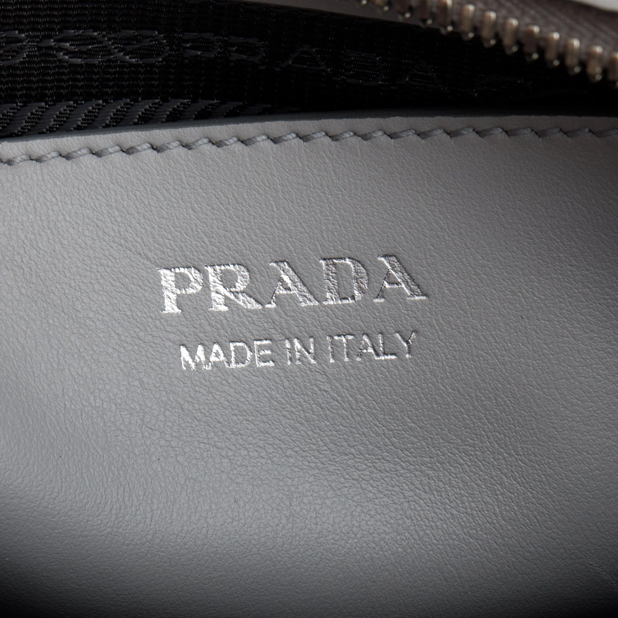 Prada Grey Saffiano Cuir Mini Monochrome Top Handle Tote w/ Strap - Image 8