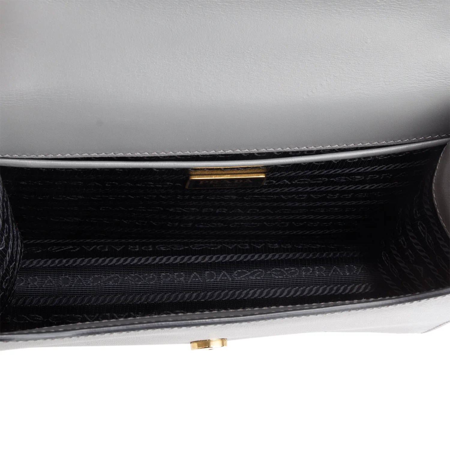 Prada Grey Saffiano Leather Envelope Shoulder Bag w/ Authenticity Card - Image 7