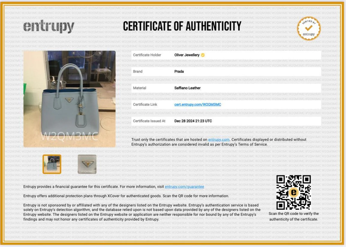 Prada Light Blue Saffiano Lux Medium Cuir Double Tote w/ Strap & Authenticity Card - Image 11