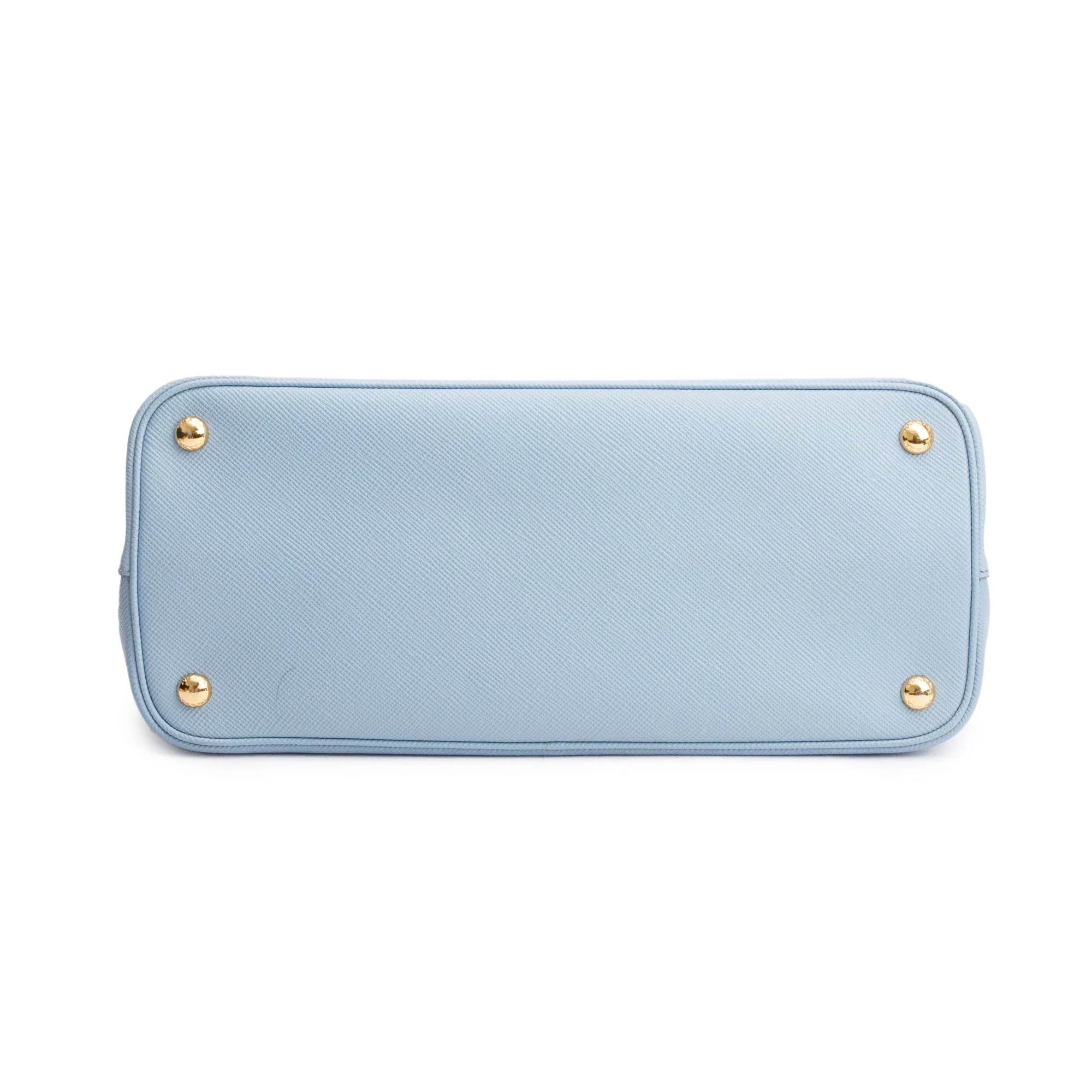 Prada Light Blue Saffiano Lux Medium Cuir Double Tote w/ Strap & Authenticity Card - Image 6