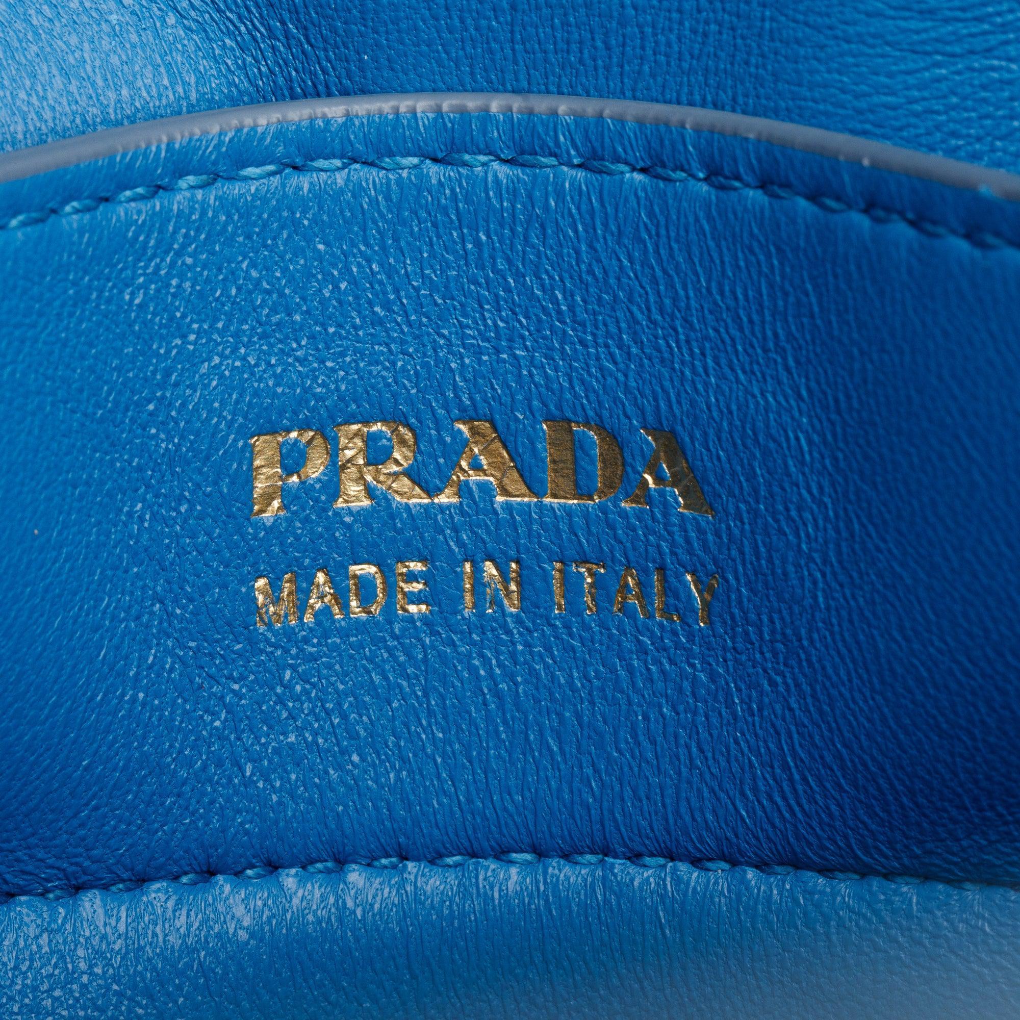 Prada Light Blue Saffiano Lux Medium Cuir Double Tote w/ Strap & Authenticity Card - Image 8