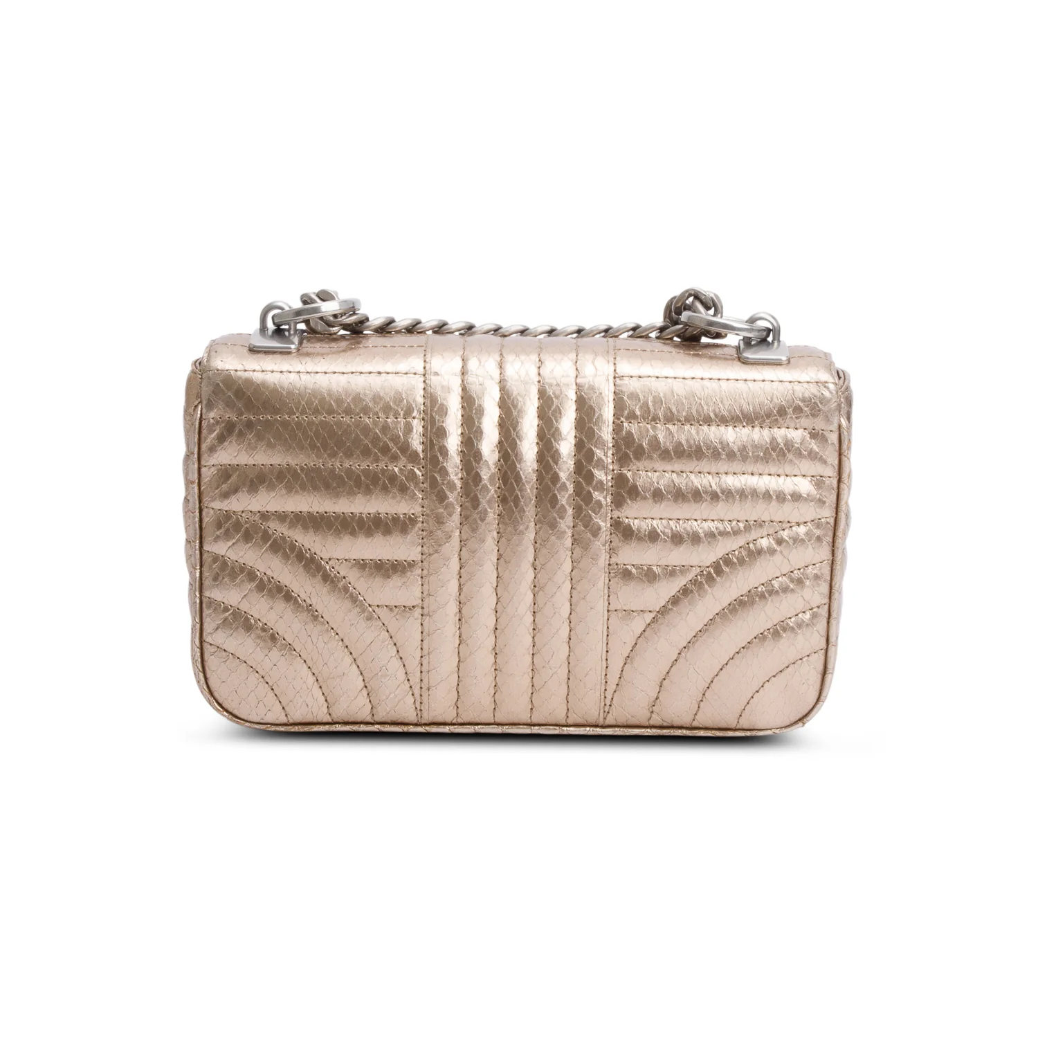 Prada Metallic Gold Python Diagramme Shoulder Bag - Image 5
