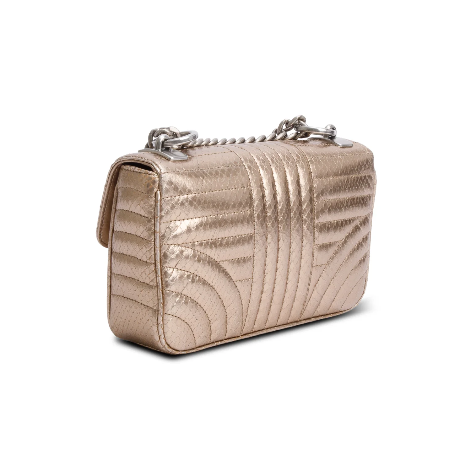 Prada Metallic Gold Python Diagramme Shoulder Bag - Image 6