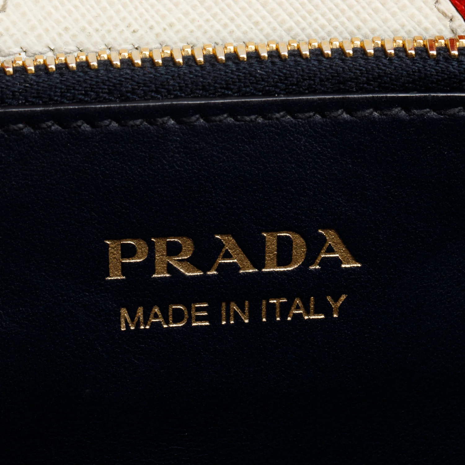 Prada Navy Saffiano & City Calf Leather Medium Greche Paradigme Tote w/ Strap & Box - Image 8