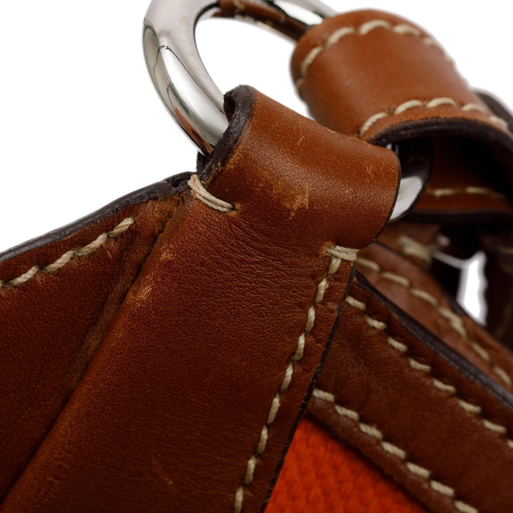 Prada Orange Canapa Vitello Leather Darwstring Hobo w/ Authenticity Card - Image 13
