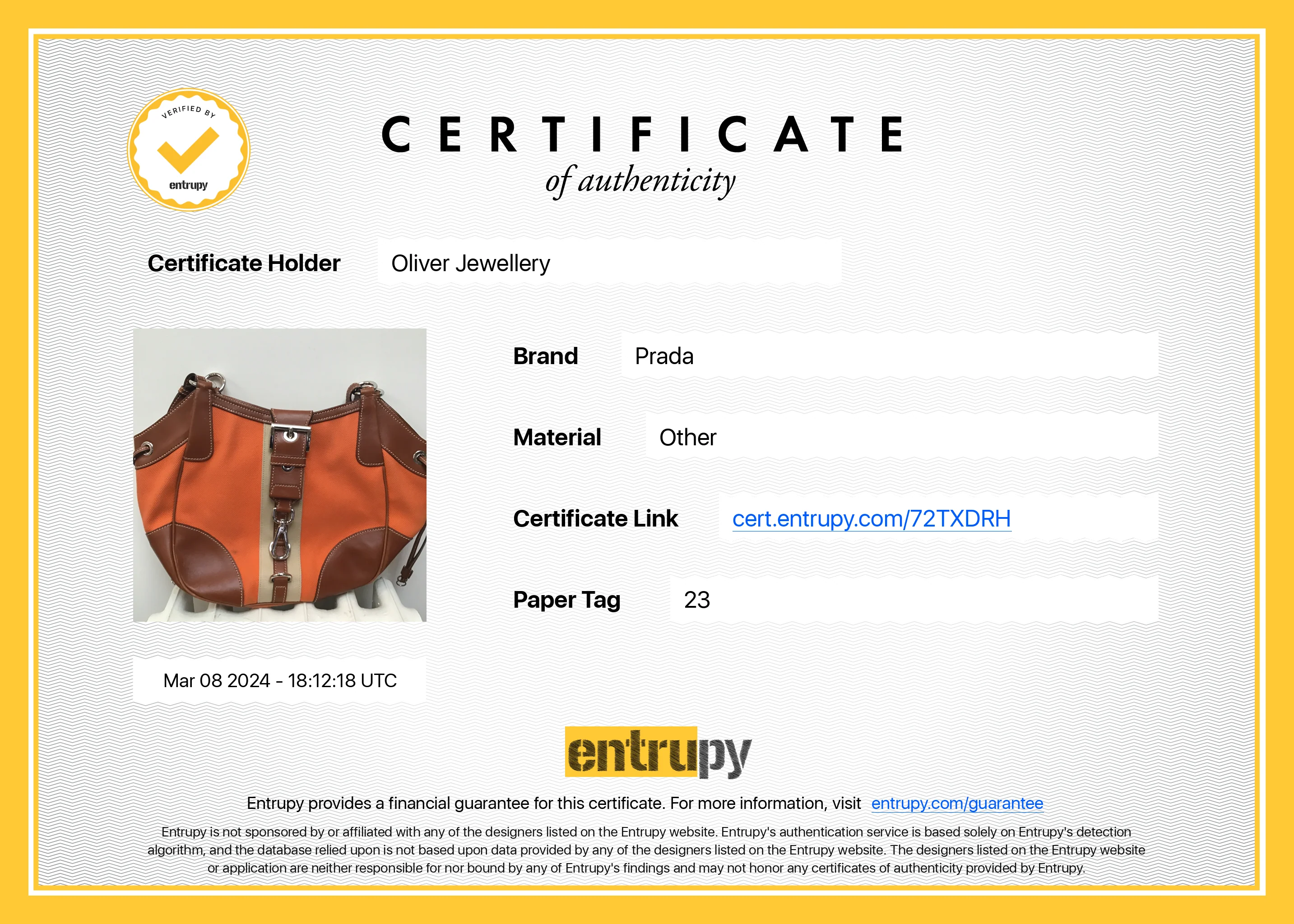Prada Orange Canapa Vitello Leather Darwstring Hobo w/ Authenticity Card - Image 20