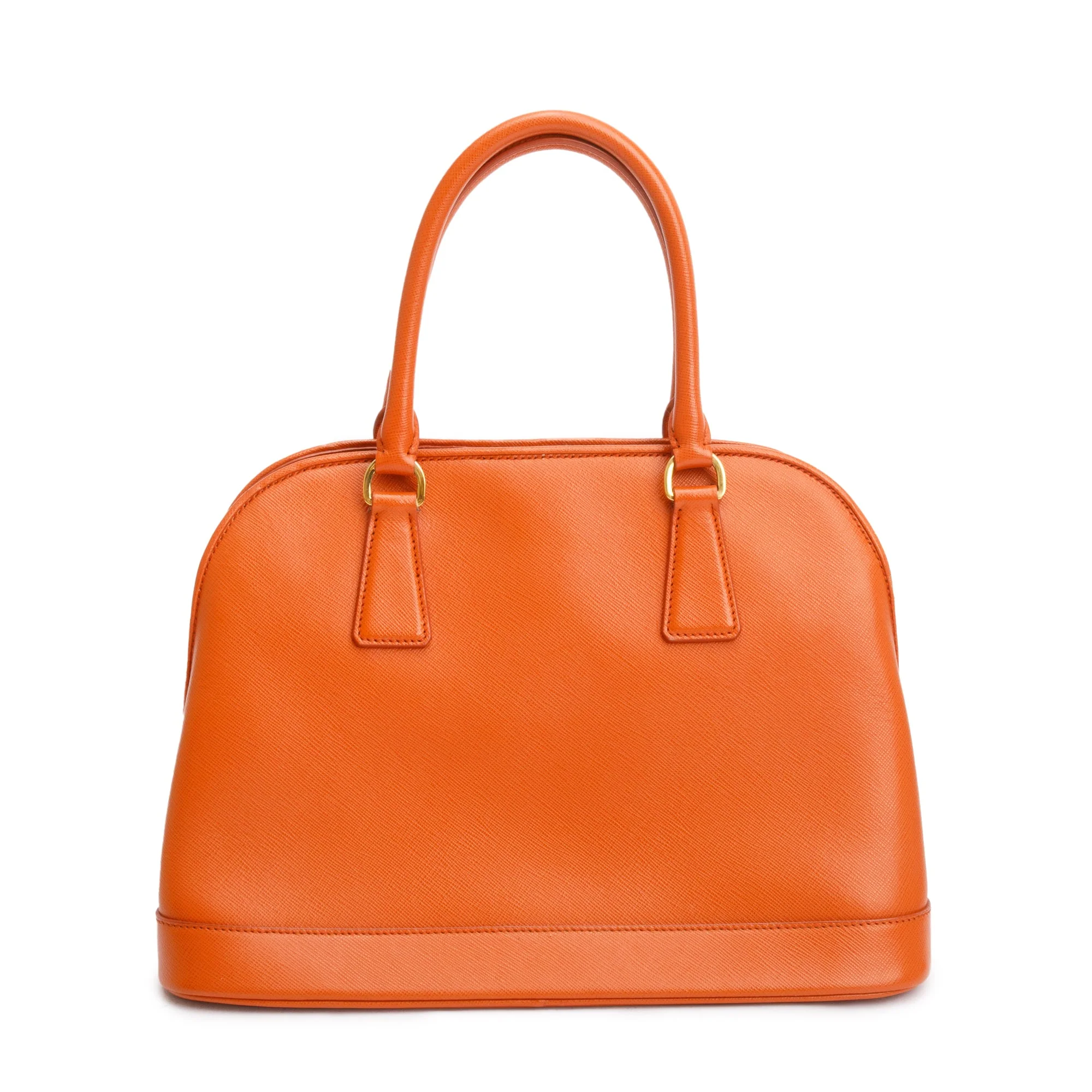 Prada Orange Saffiano Lux Medium Open Promenade Tote w/ Strap - Image 5