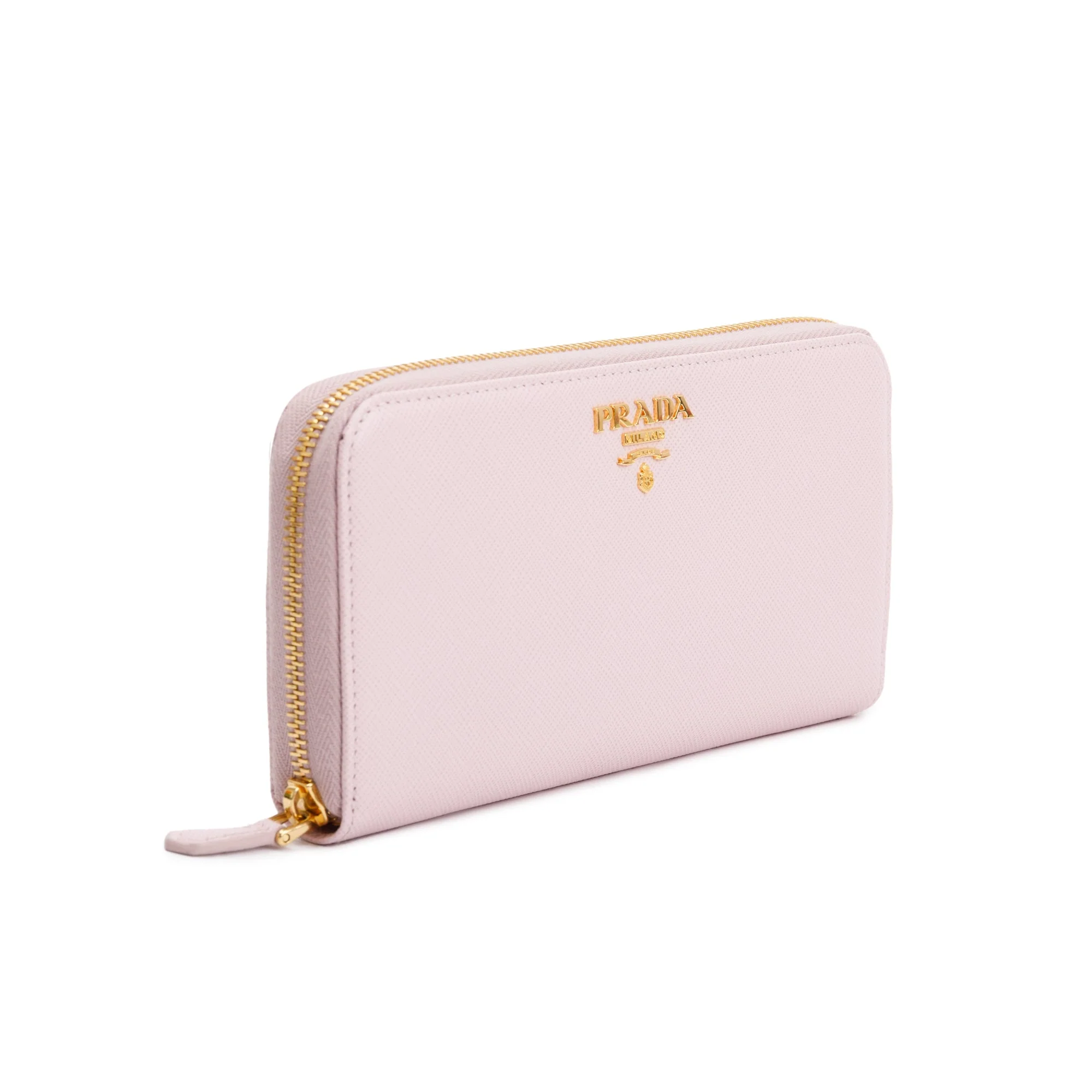 Prada Pink Saffiano Leather Zip Around Wallet w/ Box & Authenticity Card - Image 3