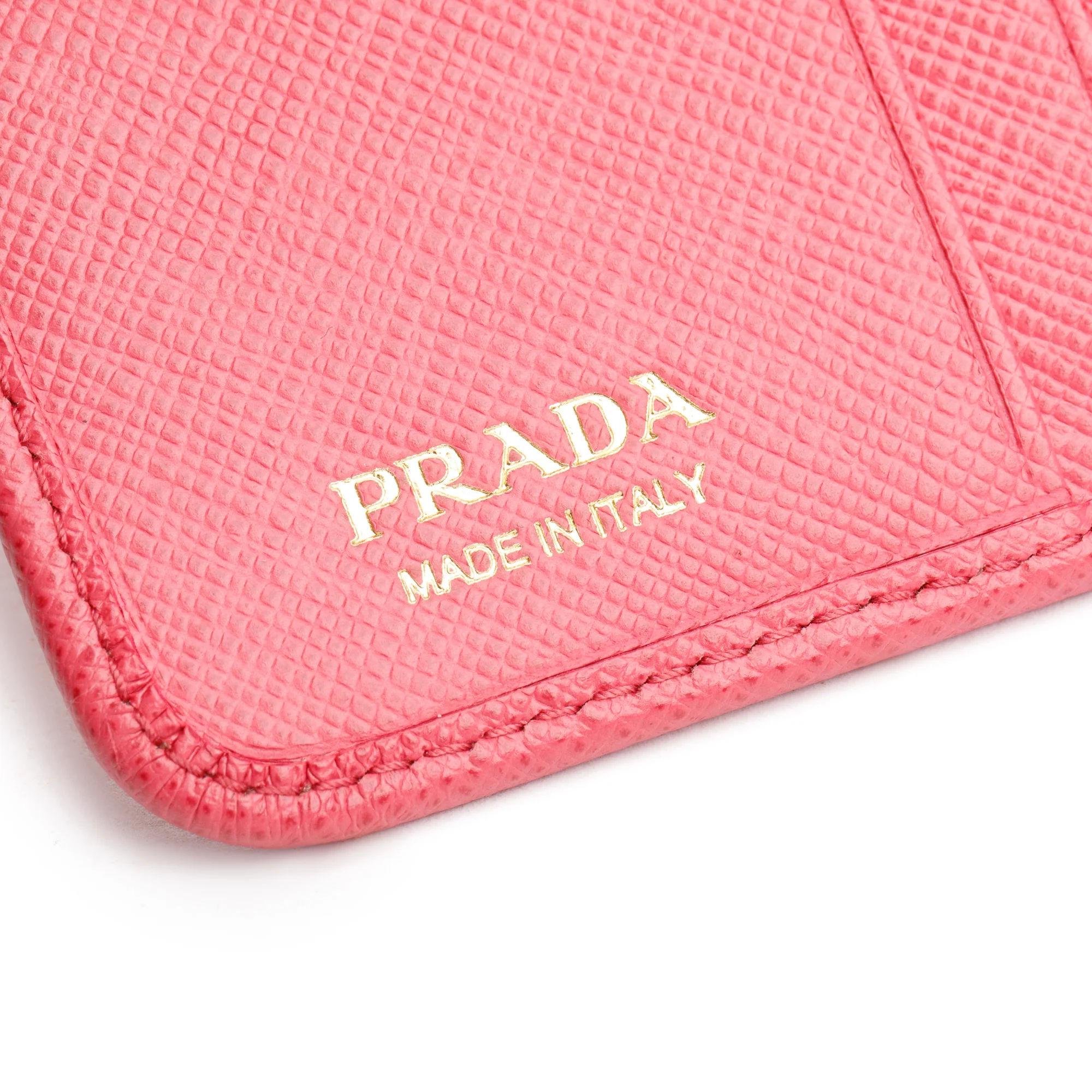Prada Pink  Saffiano Metal Compact Wallet - Image 5