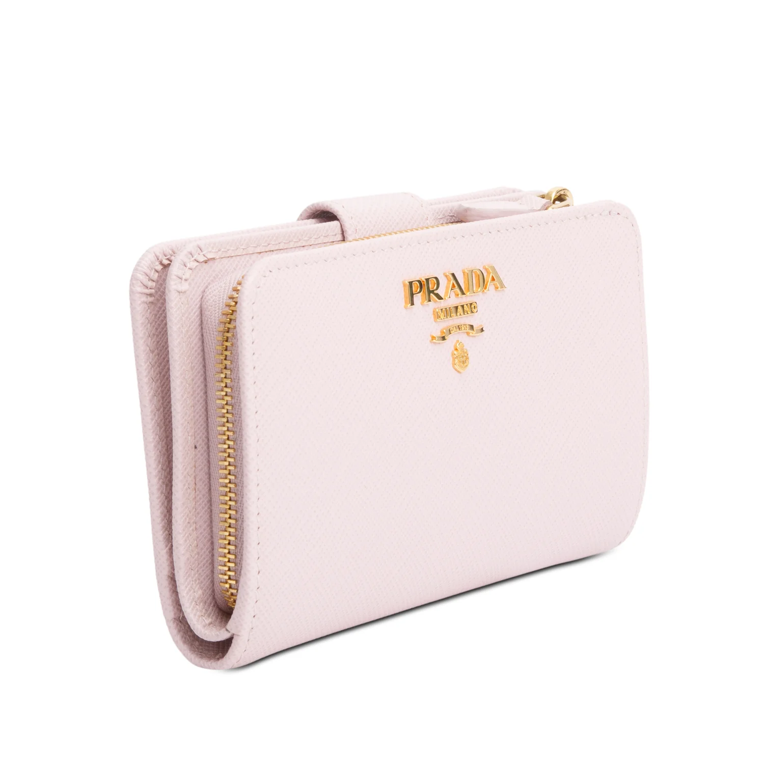 Prada Pink Saffiano Metal Compact Wallet w/ Box - Image 3