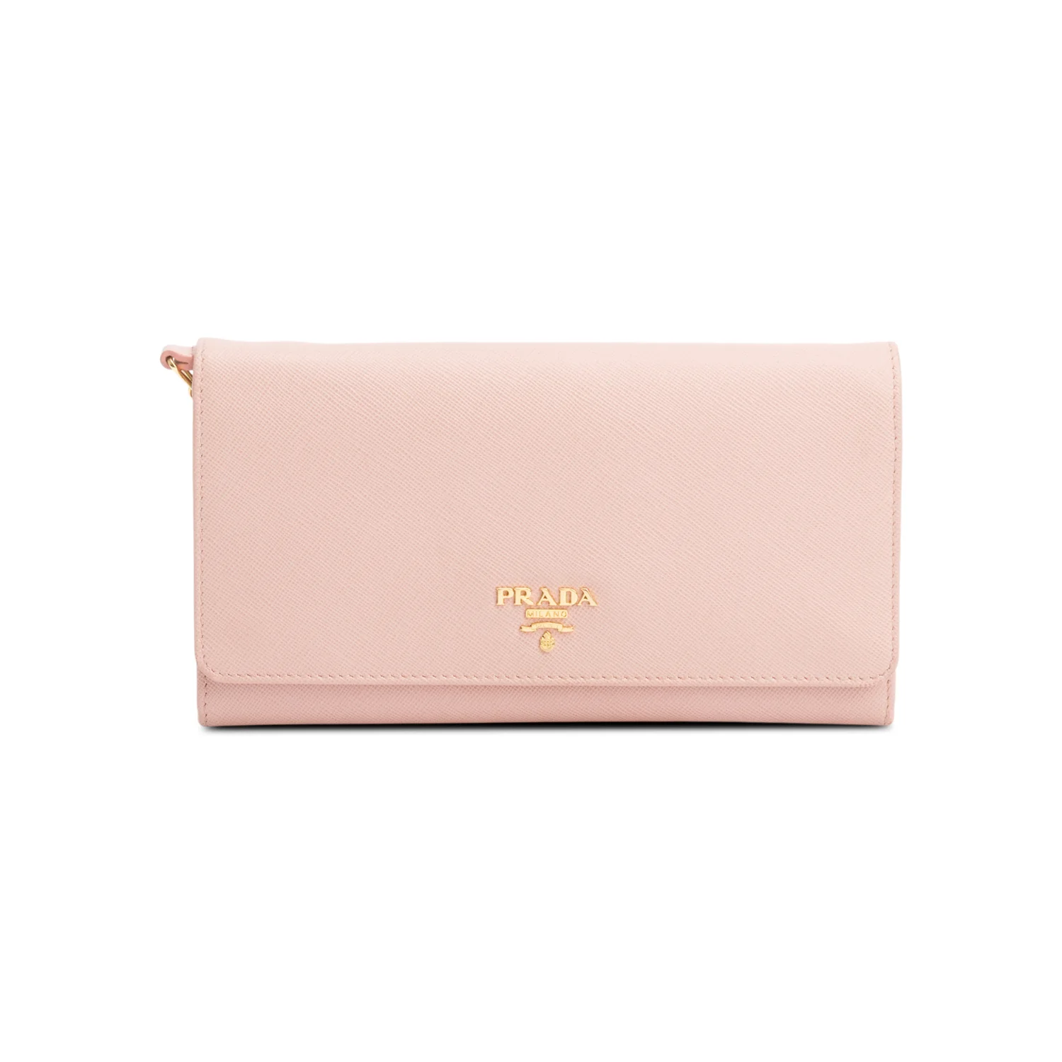 Prada Pink Saffiano Metal Continental Wallet on Chain - Image 3