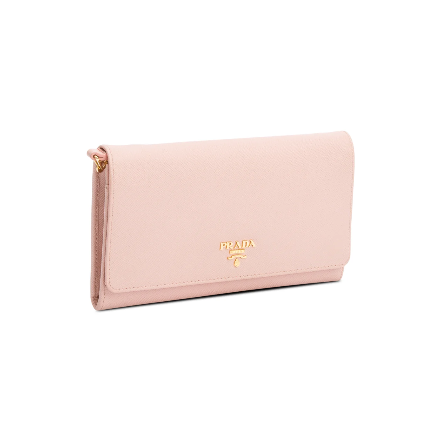 Prada Pink Saffiano Metal Continental Wallet on Chain - Image 4