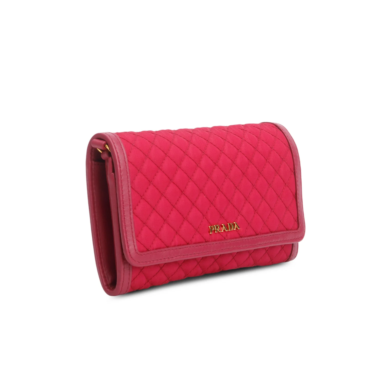 Prada Pink Tessuto Nylon Quilted Crossbody Wallet on Strap w/ Box & Authenticity Card - Image 5