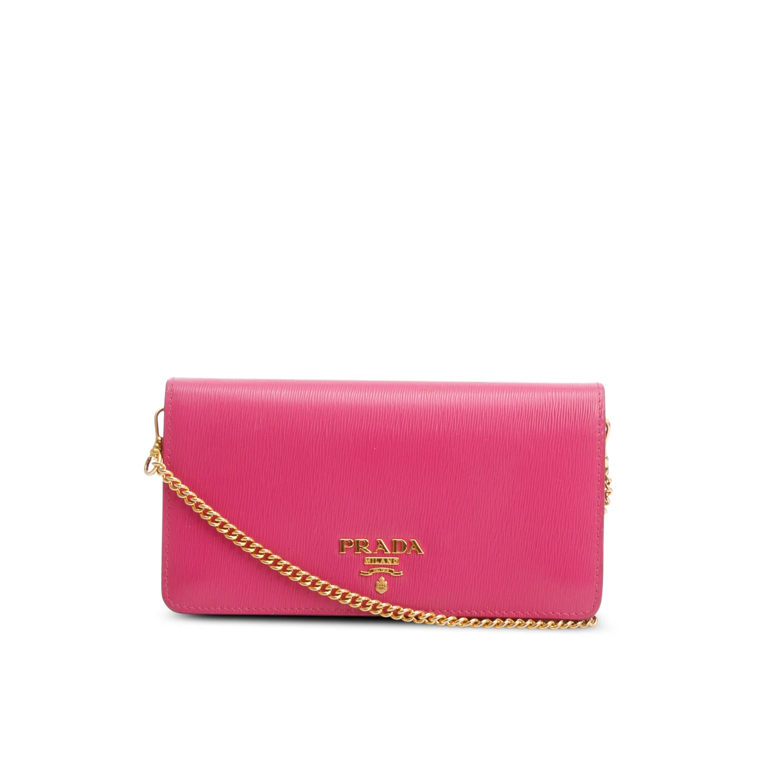 Prada Pink Vitello Move Wallet on Chain w/ Box
