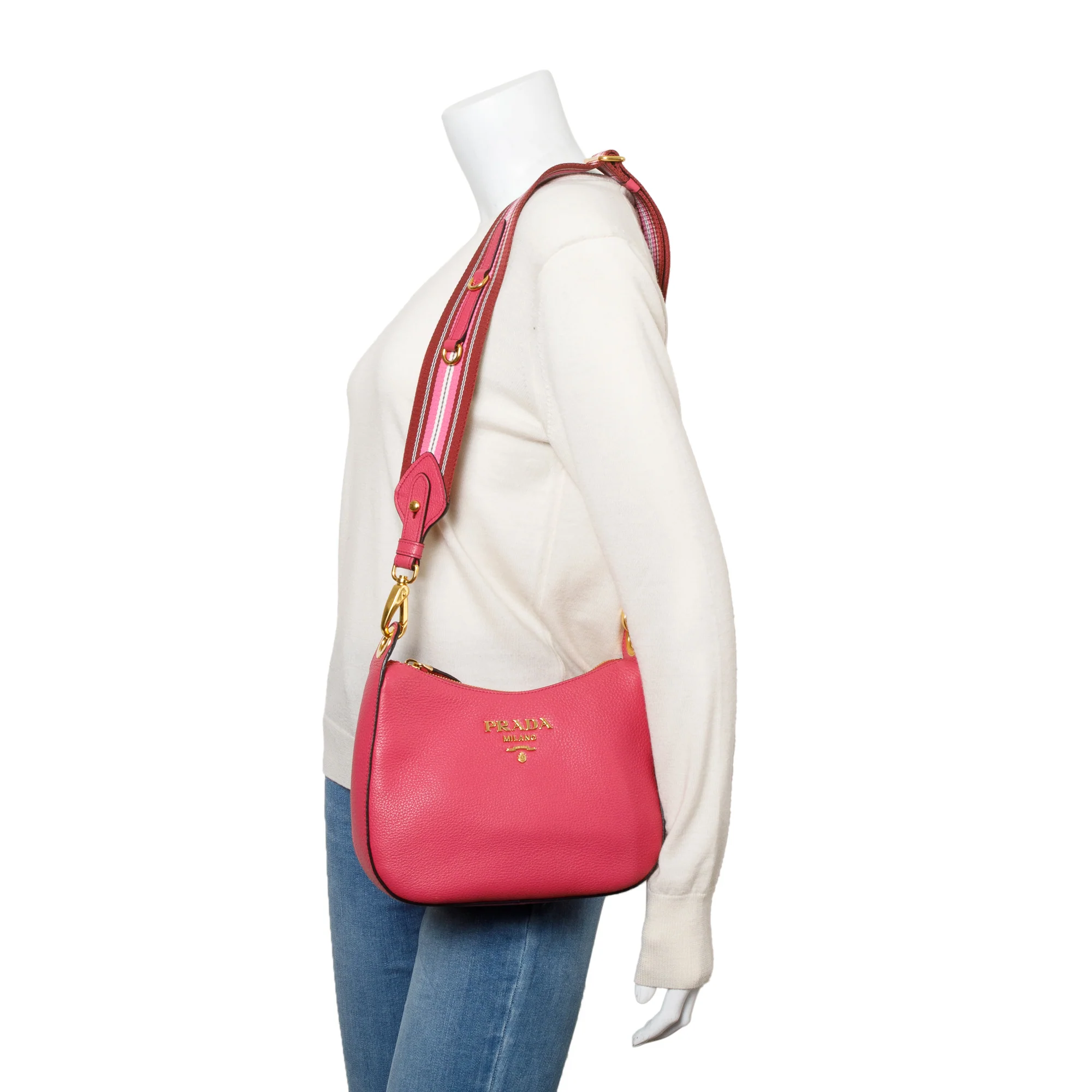 Prada Pink Vitello Phenix Logo Crossbody Bag - Image 2