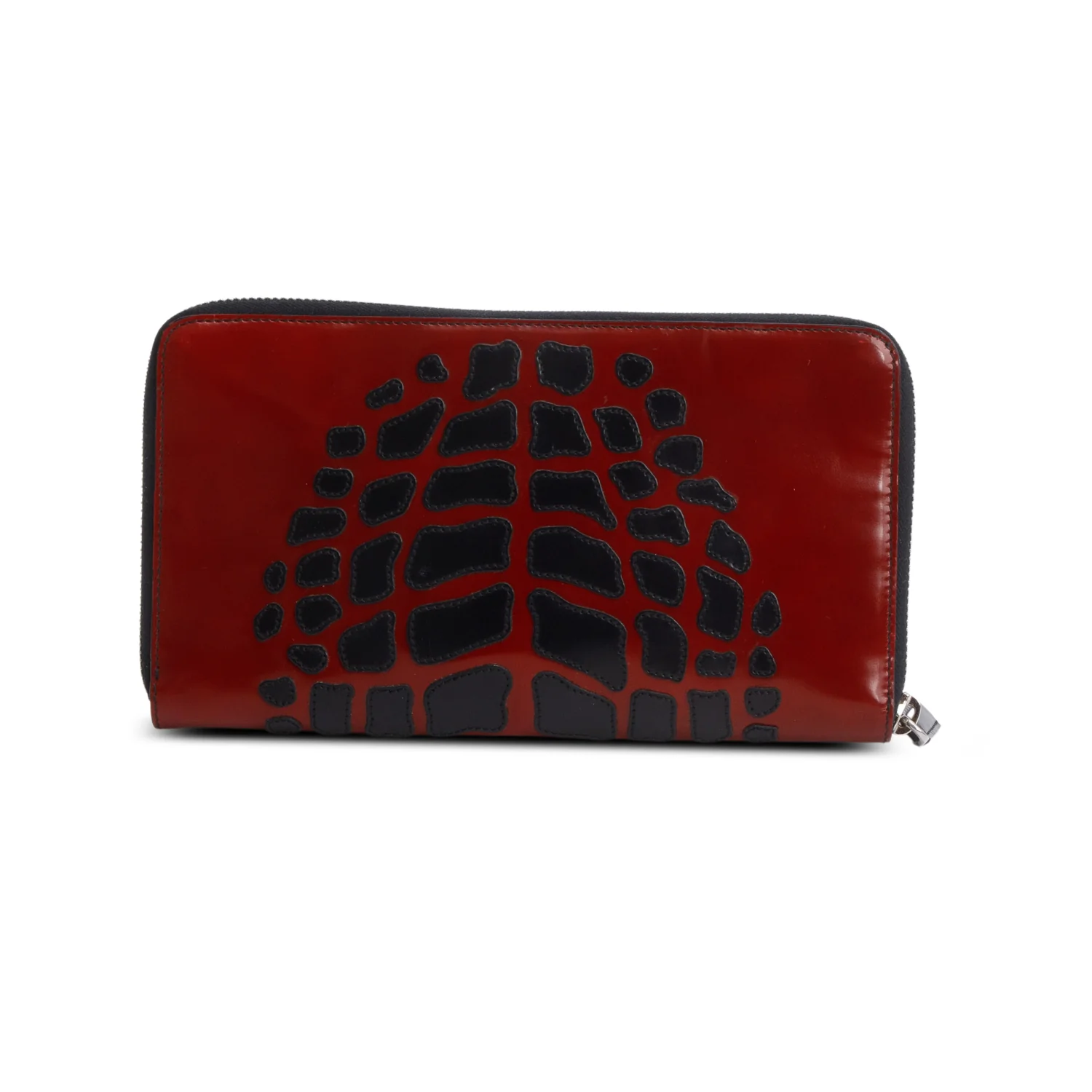 Prada Red/Black Grafite Spazzolato Long Wallet - Image 3