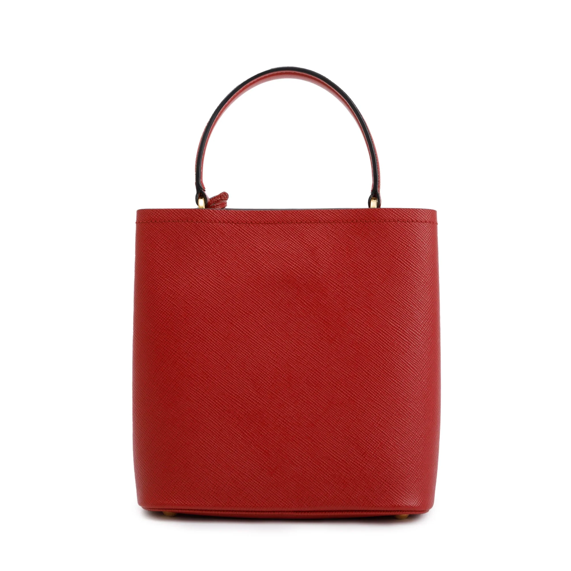 Prada Red Saffiano Cuir Medium Panier Bag w/ Strap & Authenticity Card - Image 5