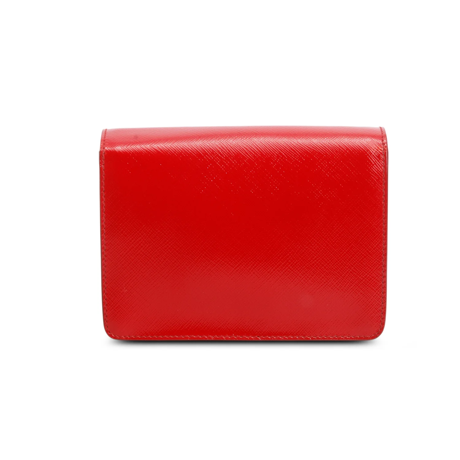 Prada Red Saffiano Vernice Wallet on Strap w/ Authenticity Card - Image 5