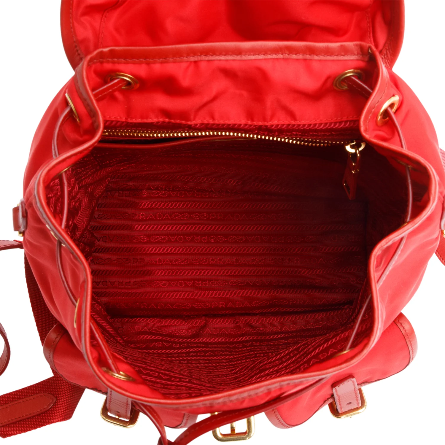 Prada Red Tessuto Nylon Drawstring Backpack - Image 7
