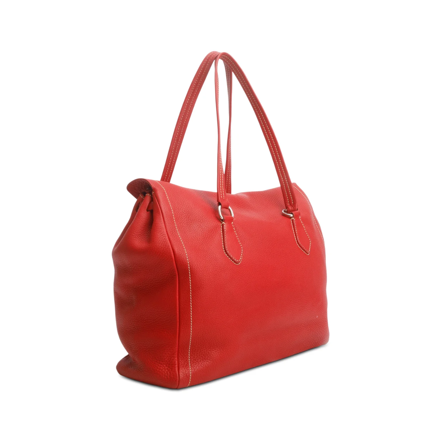 Prada Red Vitello Daino Easy Tote Bag w/ Authenticity Card - Image 5